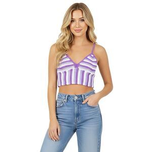 Divided by H&M Tank Top Cropped Small Summer Crochet Bohemian Beach Festival